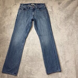 Reclaim Jeans Mens 32X36 Blue Relaxed Straight Low Rise Medium Wash Faded Denim